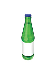 green bottle isolated on white