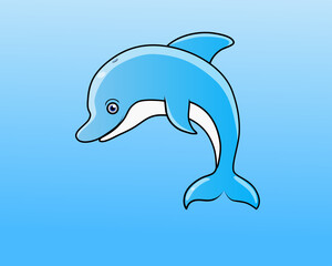 A cute dolphin in vector illustration design