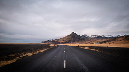 Driving to Reykjavik, Southern Iceland - obrazy, fototapety, plakaty