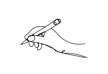 hand writing with pencil on a white background , continuous line drawing, vector design