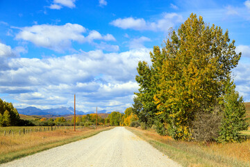 Gravel Dirt Country Road Foothill Alberta Canada