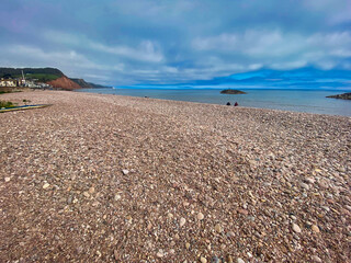 Sidmouth beach in Devon, UK
