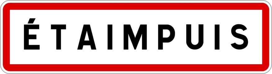 Panneau entrée ville agglomération Étaimpuis / Town entrance sign Étaimpuis