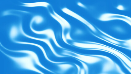 Blue metal texture with waves, liquid metallic silk wavy pattern, 3D render illustration.