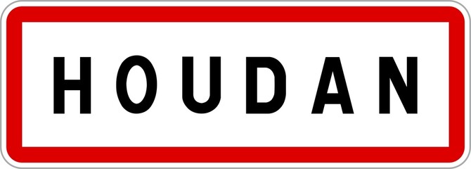 Panneau entrée ville agglomération Houdan / Town entrance sign Houdan