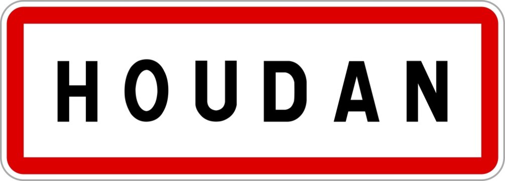 Panneau entr&eacute;e ville agglom&eacute;ration Houdan / Town entrance sign Houdan