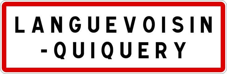 Panneau entrée ville agglomération Languevoisin-Quiquery / Town entrance sign Languevoisin-Quiquery