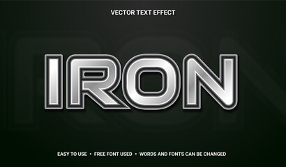 Iron Editable Vector Text Effect.