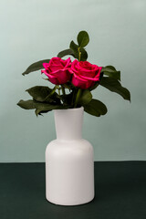 roses in vase