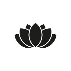 The lotus icon. Simple flat vector illustration on a white background