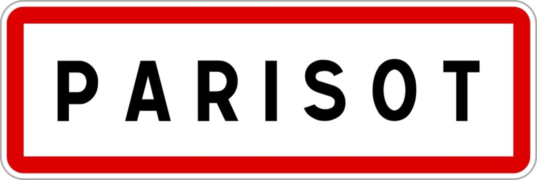 Panneau entr&eacute;e ville agglom&eacute;ration Parisot / Town entrance sign Parisot