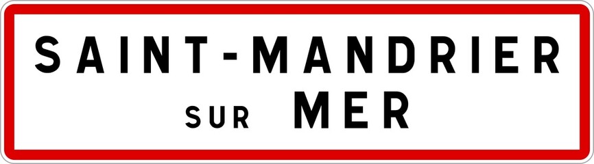 Panneau entrée ville agglomération Saint-Mandrier-sur-Mer / Town entrance sign Saint-Mandrier-sur-Mer