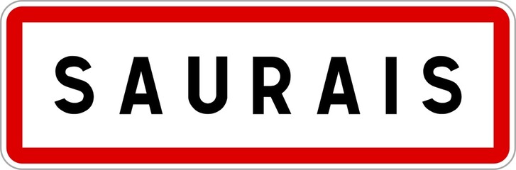 Panneau entrée ville agglomération Saurais / Town entrance sign Saurais