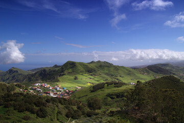 Naklejka premium Tenerife, landscape of the north east part of the island from around Mirador De Jardina viewpoint 