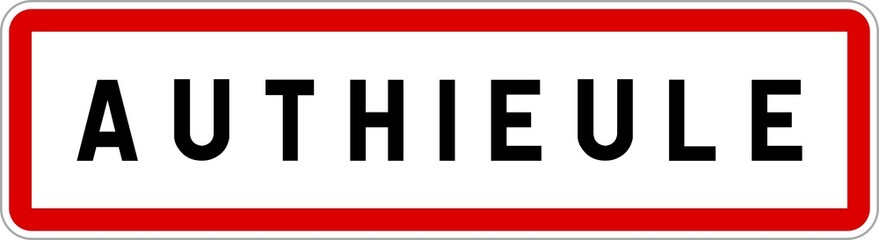 Panneau entrée ville agglomération Authieule / Town entrance sign Authieule