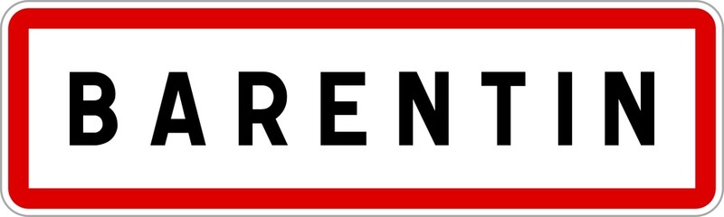 Panneau entrée ville agglomération Barentin / Town entrance sign Barentin