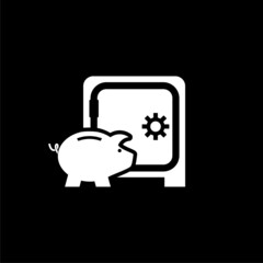 Piggy bank icon isolated on dark background