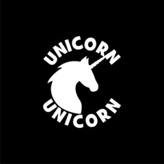Unicorn silhouette icon isolated on dark background