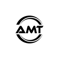 AMT letter logo design with white background in illustrator, vector logo modern alphabet font overlap style. calligraphy designs for logo, Poster, Invitation, etc.