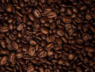 Roasted coffee beans background