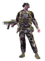 Fototapeta premium soldier in uniform with rifle
