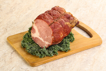 Delicous pork cured meat isolated