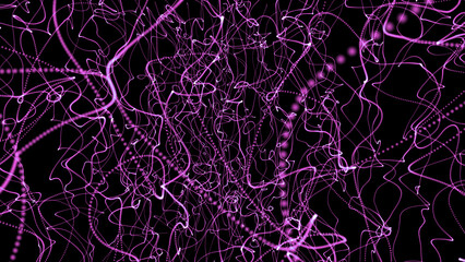 long banner with colorful fluid. particle fluid