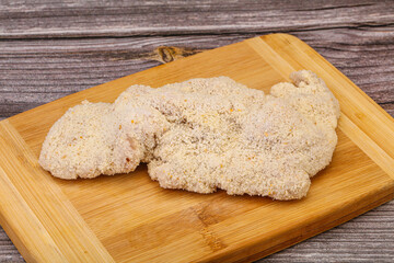 Raw meat schnitzel for roast