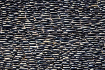 pebbles lined up on the ground