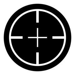 Fototapeta premium Reticle Scope Optical Sight Glyph Flat Icon Isolated On White Background