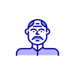 Man in a sport jacket avatar. Pixel perfect, editable stroke color icon
