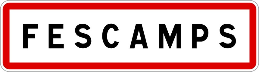 Panneau entrée ville agglomération Fescamps / Town entrance sign Fescamps