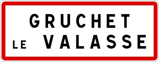 Panneau entrée ville agglomération Gruchet-le-Valasse / Town entrance sign Gruchet-le-Valasse