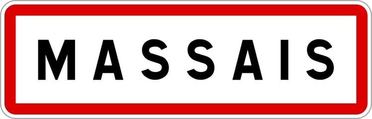 Panneau entrée ville agglomération Massais / Town entrance sign Massais