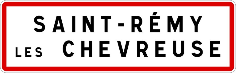 Panneau entrée ville agglomération Saint-Rémy-lès-Chevreuse / Town entrance sign Saint-Rémy-lès-Chevreuse