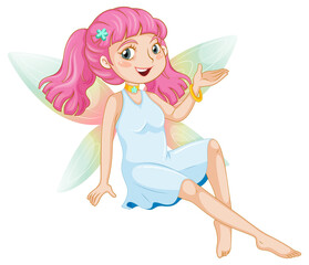 Fototapeta na wymiar Fantastic fairy girl cartoon character