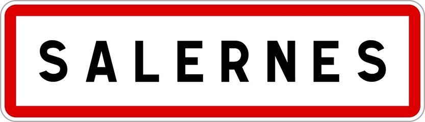 Panneau entrée ville agglomération Salernes / Town entrance sign Salernes