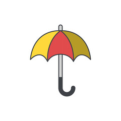 Full Protection, security umbrella icon in color icon, isolated on white background 