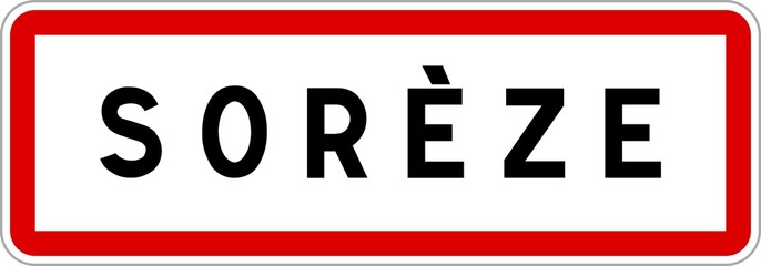 Panneau entrée ville agglomération Sorèze / Town entrance sign Sorèze