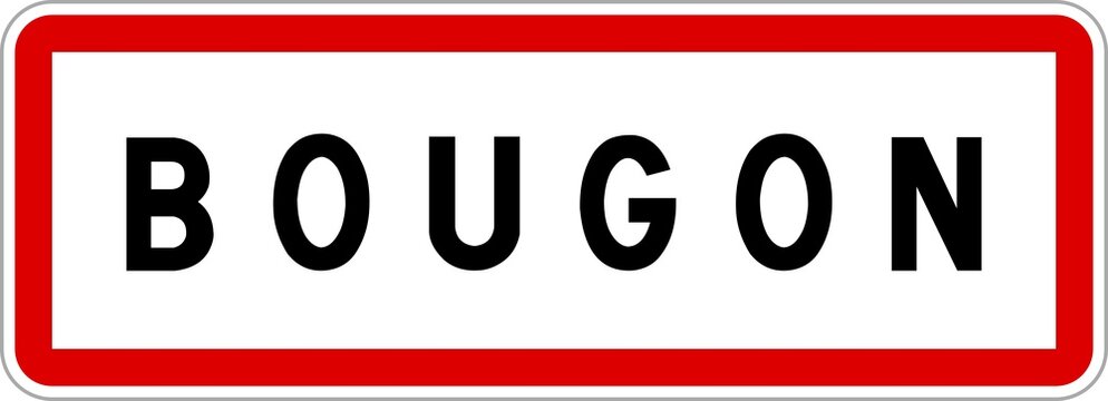 Panneau entr&eacute;e ville agglom&eacute;ration Bougon / Town entrance sign Bougon