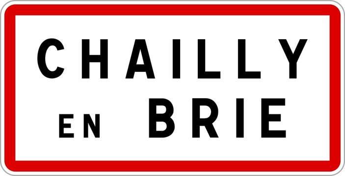 Panneau entr&eacute;e ville agglom&eacute;ration Chailly-en-Brie / Town entrance sign Chailly-en-Brie