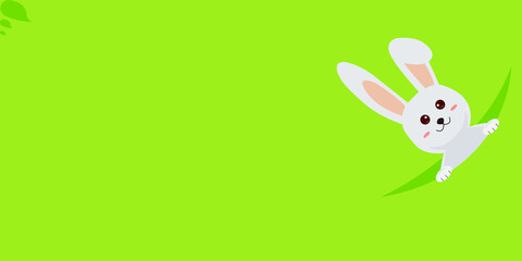 Easter rabbit, easter Bunny. Easter rabbit abstract,Happy easter abstract with rabbit egg,easter day green abstract background,hunt event minimanl abstract background,Rabbit icon, Vector illustration.