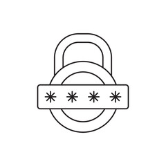 Lock password, private icon in color icon, isolated on white background 