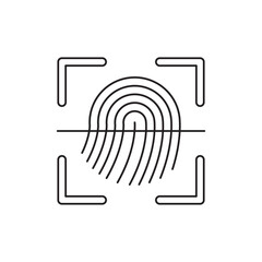 Biometric fingerprint scan icon line style icon, style isolated on white background