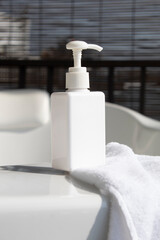 mockup of product medical skin care bottle cosmetic tube of beauty makeup facial, treatment cleanser face foam
