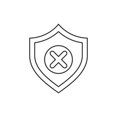 Security warning, shield warning icon line style icon, style isolated on white background
