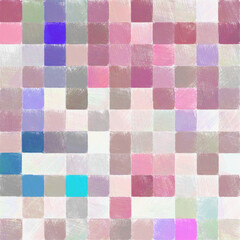 Colorful squares pattern with a rough texture. Background texture wall and have copy space for text. Picture for creative wallpaper or design art work.