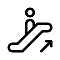 Escalator up line icon. Editable stroke. Vector graphics