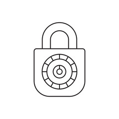 Rotary padlock protection icon line style icon, style isolated on white background