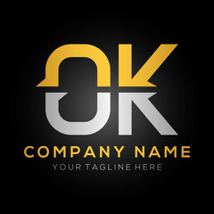 Initial OK letter Logo Design vector Template. Abstract Letter OK logo Design.
